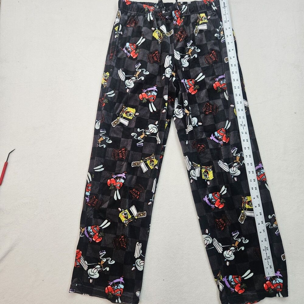 SpongeBob SquarePants Pajama Pants Men's‎ Medium Black The Krusty Krab